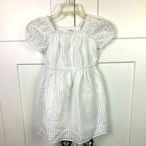 NEW Crewcuts Size 7 Girls' White gingham organza dress Puff Sleeve Flare